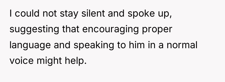 I could not stay silent and spoke up, suggesting that...