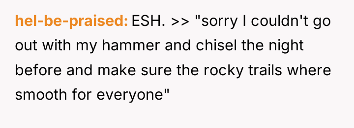 hel-be-praised ESH. >> "sorry I couldn't go out with my...