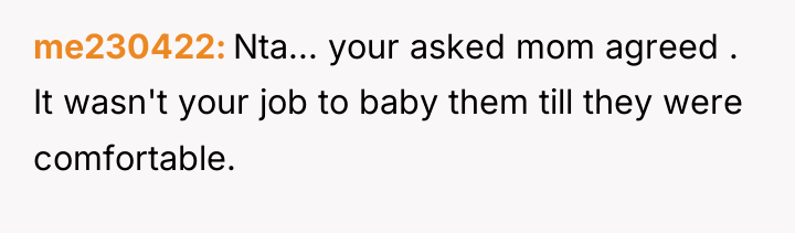 me230422 Nta... your asked mom agreed . It wasn't your...