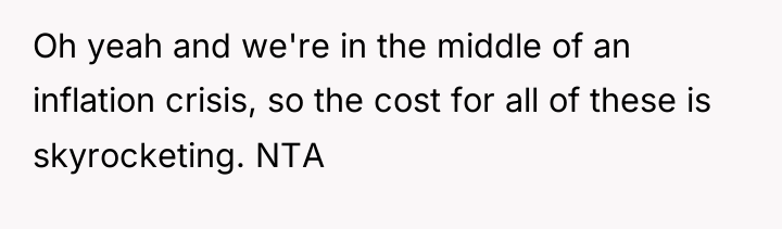 Oh yeah and we're in the middle of an inflation...