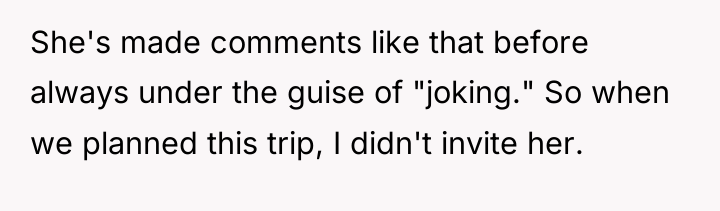 She's made comments like that before always under the guise...