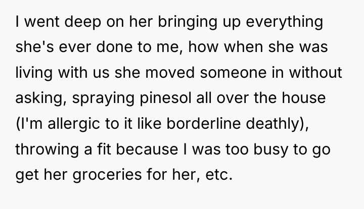 I went deep on her bringing up everything she's ever...