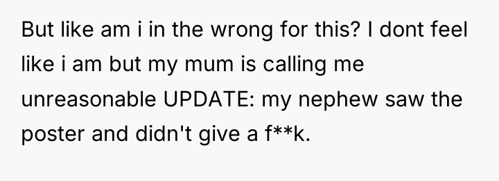 But like am i in the wrong for this? I...