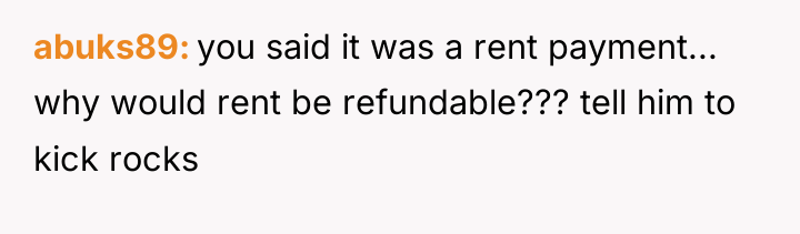 abuks89 you said it was a rent payment... why would...
