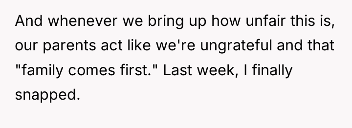 And whenever we bring up how unfair this is, our...