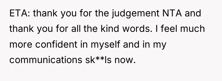 ETA: thank you for the judgement NTA and thank you...