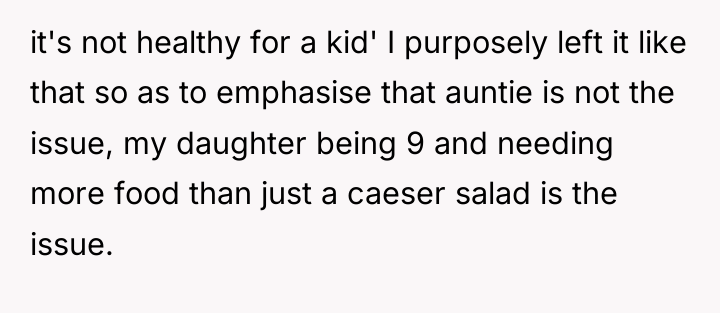 it's not healthy for a kid' I purposely left it...