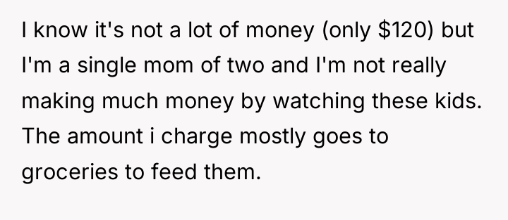 I know it's not a lot of money (only $120)...