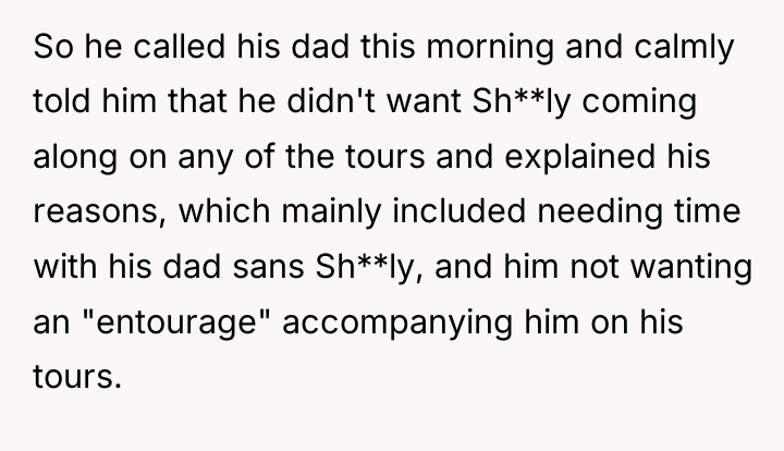 So he called his dad this morning and calmly told...