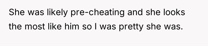 She was likely pre-cheating and she looks the most like...
