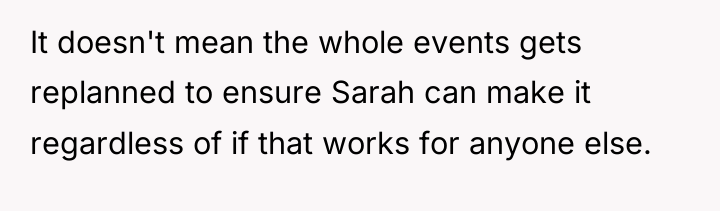 It doesn't mean the whole events gets replanned to ensure...