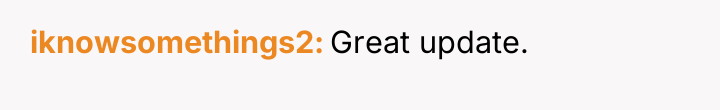 iknowsomethings2 Great update.