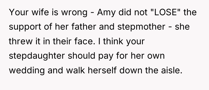 Your wife is wrong - Amy did not "LOSE" the...