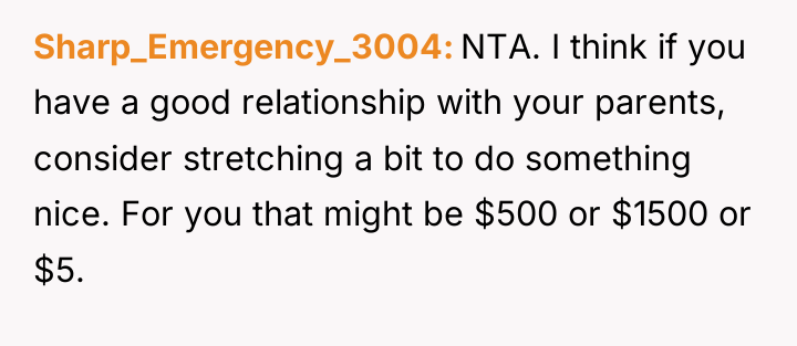 Sharp_Emergency_3004 NTA. I think if you have a good relationship...