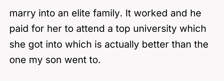 marry into an elite family. It worked and he paid...