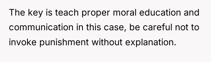 The key is teach proper moral education and communication in...