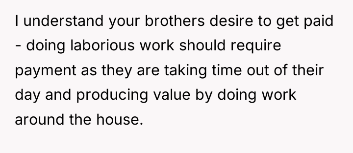 I understand your brothers desire to get paid - doing...