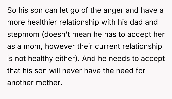 So his son can let go of the anger and...
