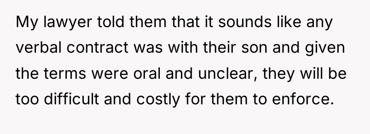 My lawyer told them that it sounds like any verbal...