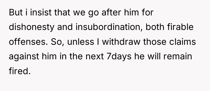 But i insist that we go after him for dishonesty...