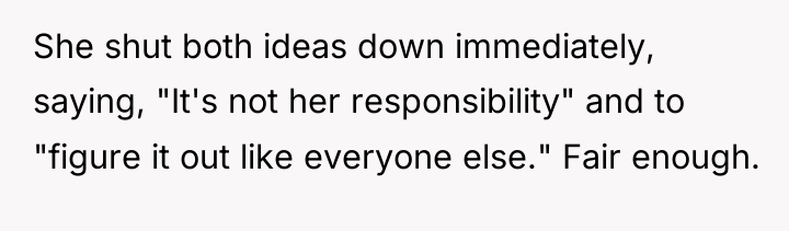 She shut both ideas down immediately, saying, "It's not her...