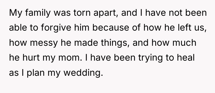 My family was torn apart, and I have not been...