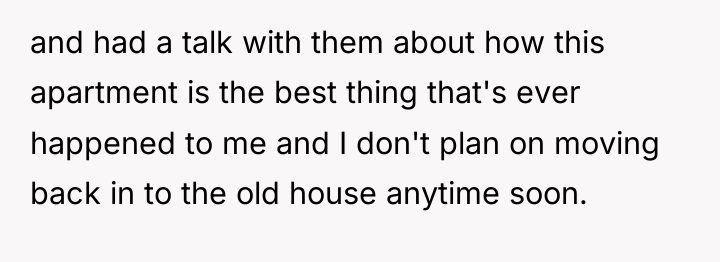 and had a talk with them about how this apartment...
