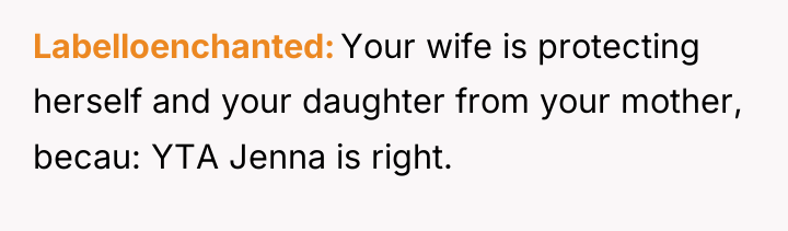 Labelloenchanted Your wife is protecting herself and your daughter from...