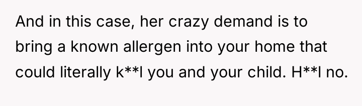 And in this case, her crazy demand is to bring...