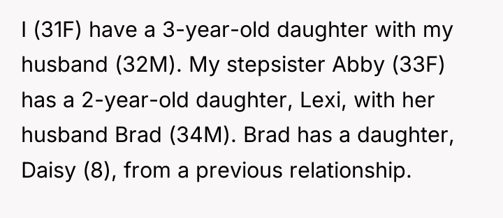 I (31F) have a 3-year-old daughter with my husband (32M)....