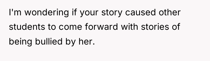 I'm wondering if your story caused other students to come...