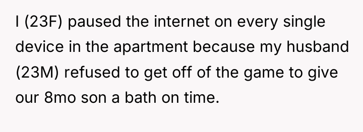 I (23F) paused the internet on every single device in...