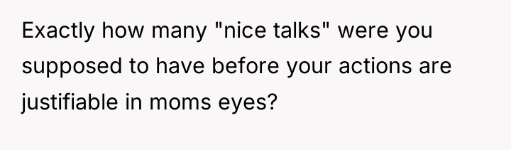 Exactly how many "nice talks" were you supposed to have...