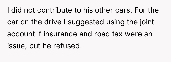 I did not contribute to his other cars. For the...
