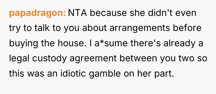 papadragon NTA because she didn't even try to talk to...