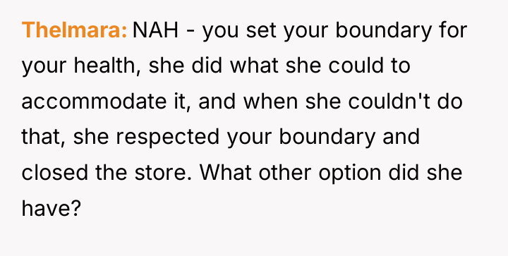 Thelmara NAH - you set your boundary for your health,...