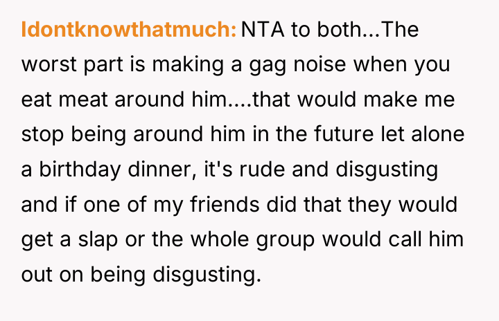 Idontknowthatmuch NTA to both...The worst part is making a gag...