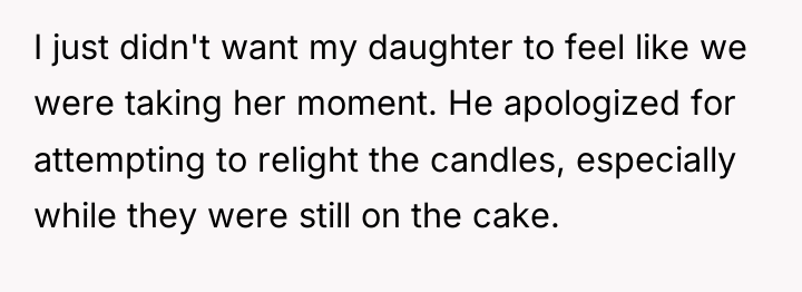 I just didn't want my daughter to feel like we...