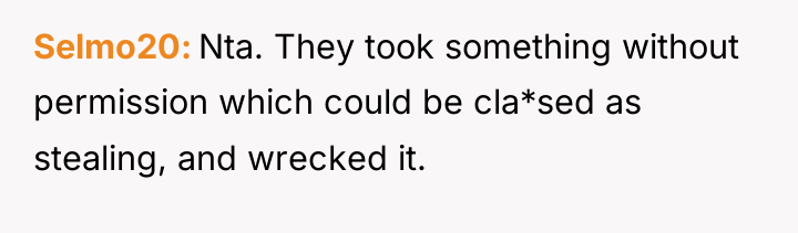 Selmo20 Nta. They took something without permission which could be...