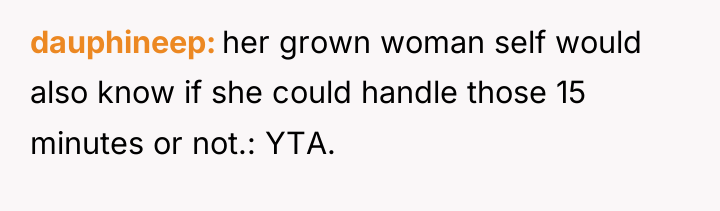dauphineep her grown woman self would also know if she...