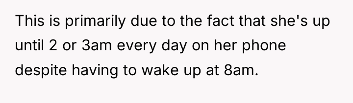 This is primarily due to the fact that she's up...