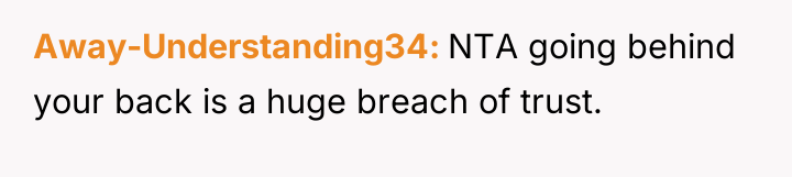 Away-Understanding34 NTA going behind your back is a huge breach...