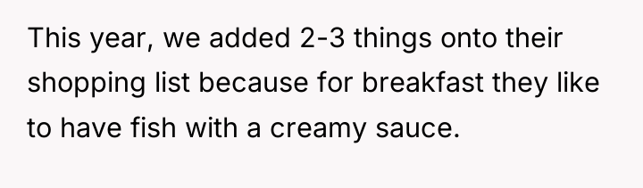 This year, we added 2-3 things onto their shopping list...