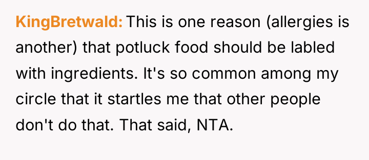 KingBretwald This is one reason (allergies is another) that potluck...