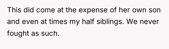 This did come at the expense of her own son...