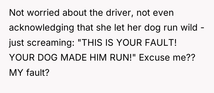 Not worried about the driver, not even acknowledging that she...