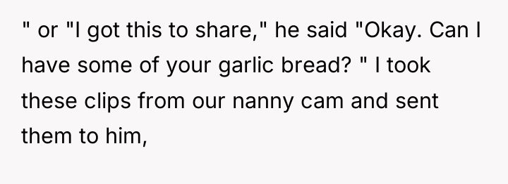 " or "I got this to share," he said "Okay....