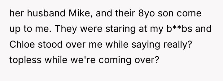 her husband Mike, and their 8yo son come up to...