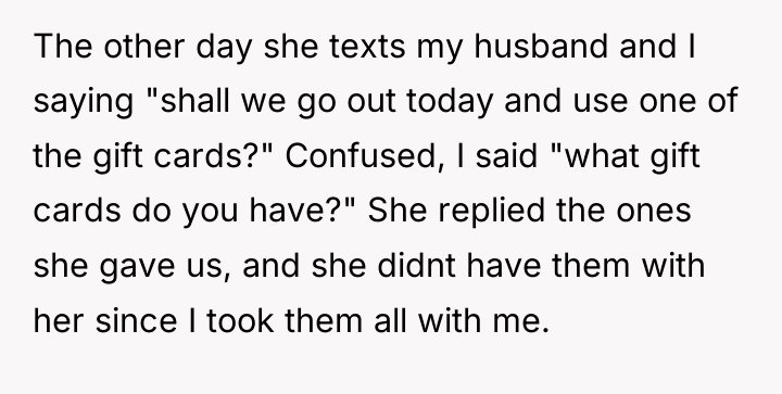 The other day she texts my husband and I saying...