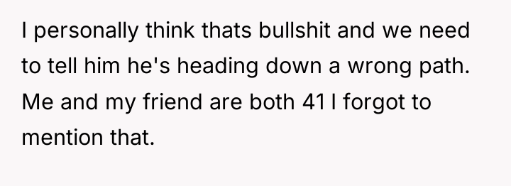 I personally think thats bullshit and we need to tell...